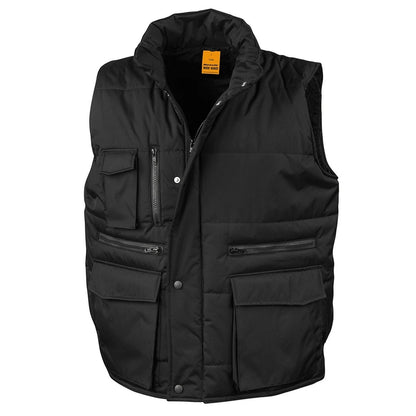 Black - Front - WORK-GUARD by Result Mens Lance Body Warmer