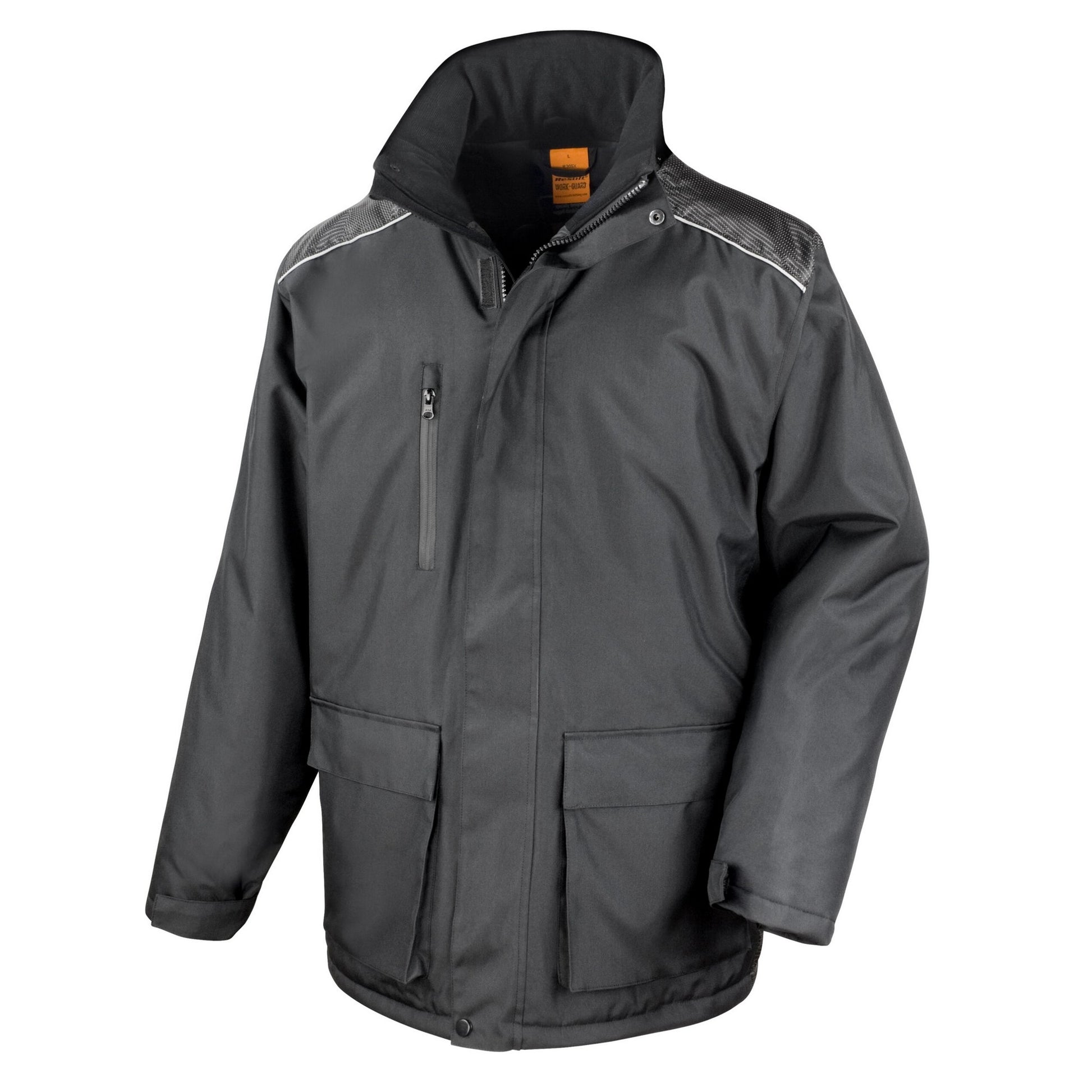 Black - Lifestyle - WORK-GUARD by Result Mens Vostex Long Length Coat