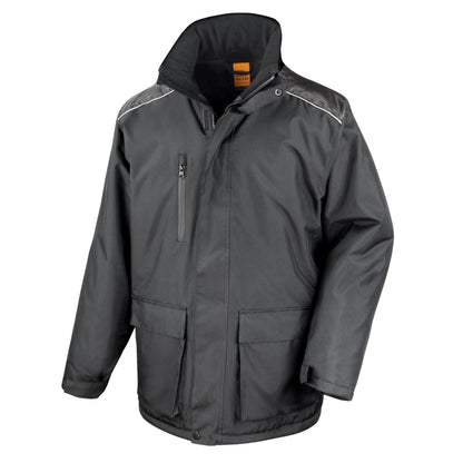 Black - Lifestyle - WORK-GUARD by Result Mens Vostex Long Length Coat