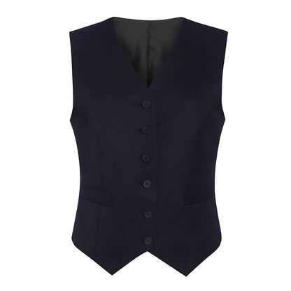 Navy - Front - Brook Taverner Womens-Ladies Concept Omega Waistcoat