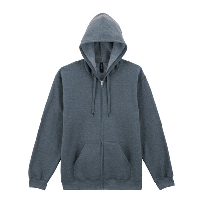 Dark Heather - Front - Gildan Mens Softstyle Midweight Full Zip Hoodie