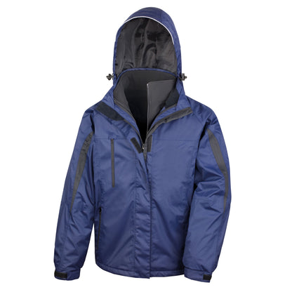 Navy-Black - Front - Result Mens Journey 3 in 1 Soft Shell Jacket