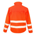 Fluorescent Orange - Back - SAFE-GUARD by Result Unisex Adult Hi-Vis Soft Shell Jacket