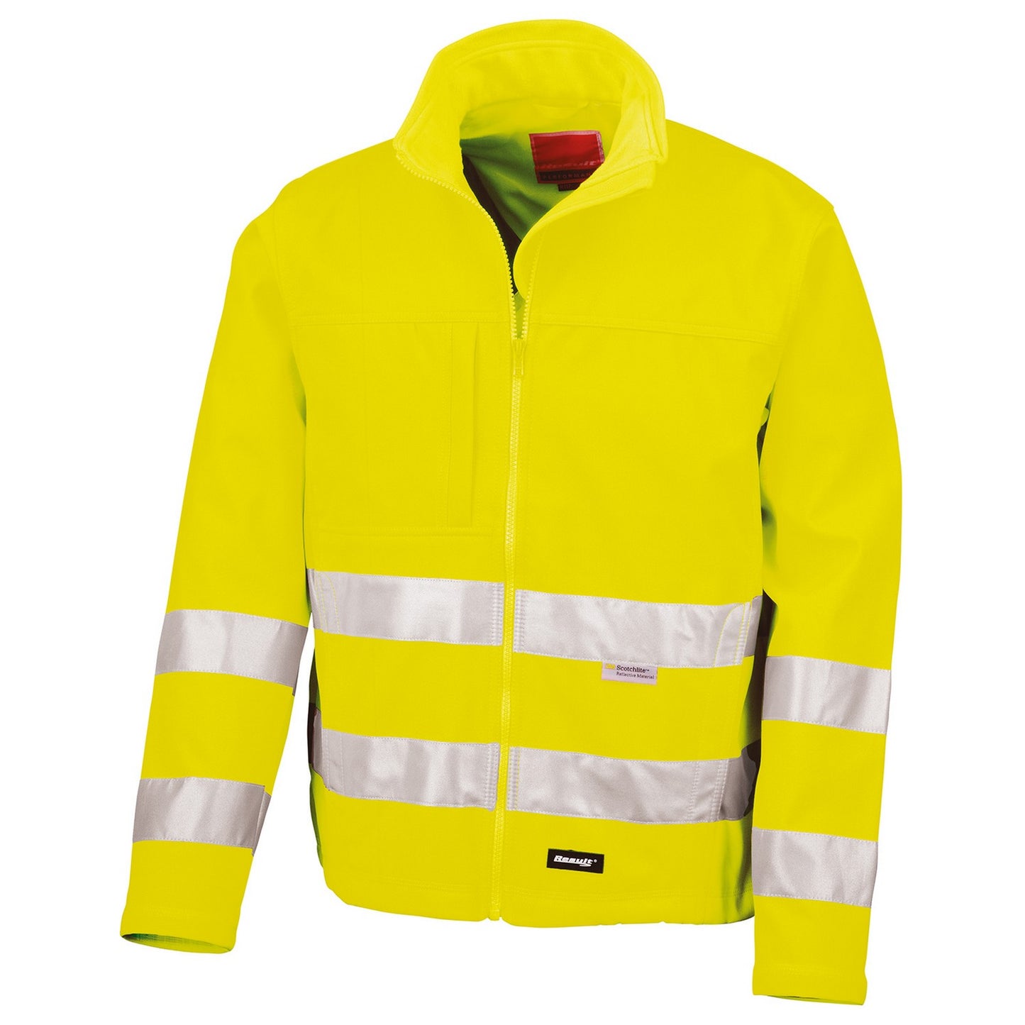 Fluorescent Yellow - Front - SAFE-GUARD by Result Unisex Adult Hi-Vis Soft Shell Jacket
