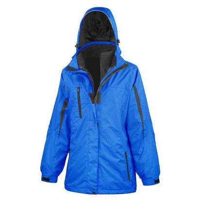 Royal Blue-Black - Front - Result Womens-Ladies Journey 3 in 1 Soft Shell Jacket