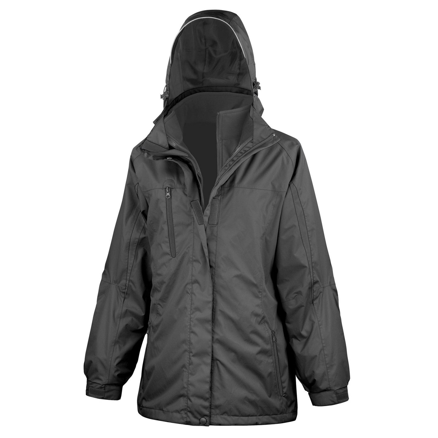 Black - Front - Result Womens-Ladies Journey 3 in 1 Soft Shell Jacket