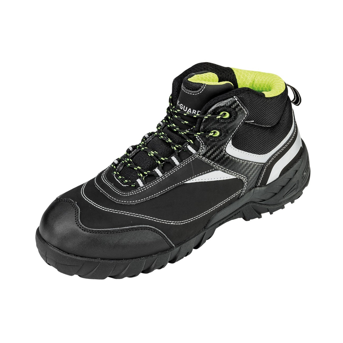 Black-Silver - Front - WORK-GUARD by Result Mens Blackwatch Nubuck Safety Boots