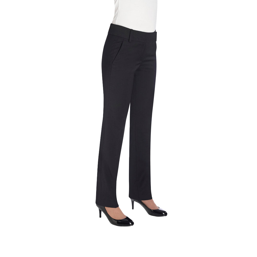 Black - Front - Brook Taverner Womens-Ladies Sophisticated Genoa Slim Trousers