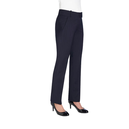 Navy - Front - Brook Taverner Womens-Ladies Sophisticated Genoa Slim Trousers