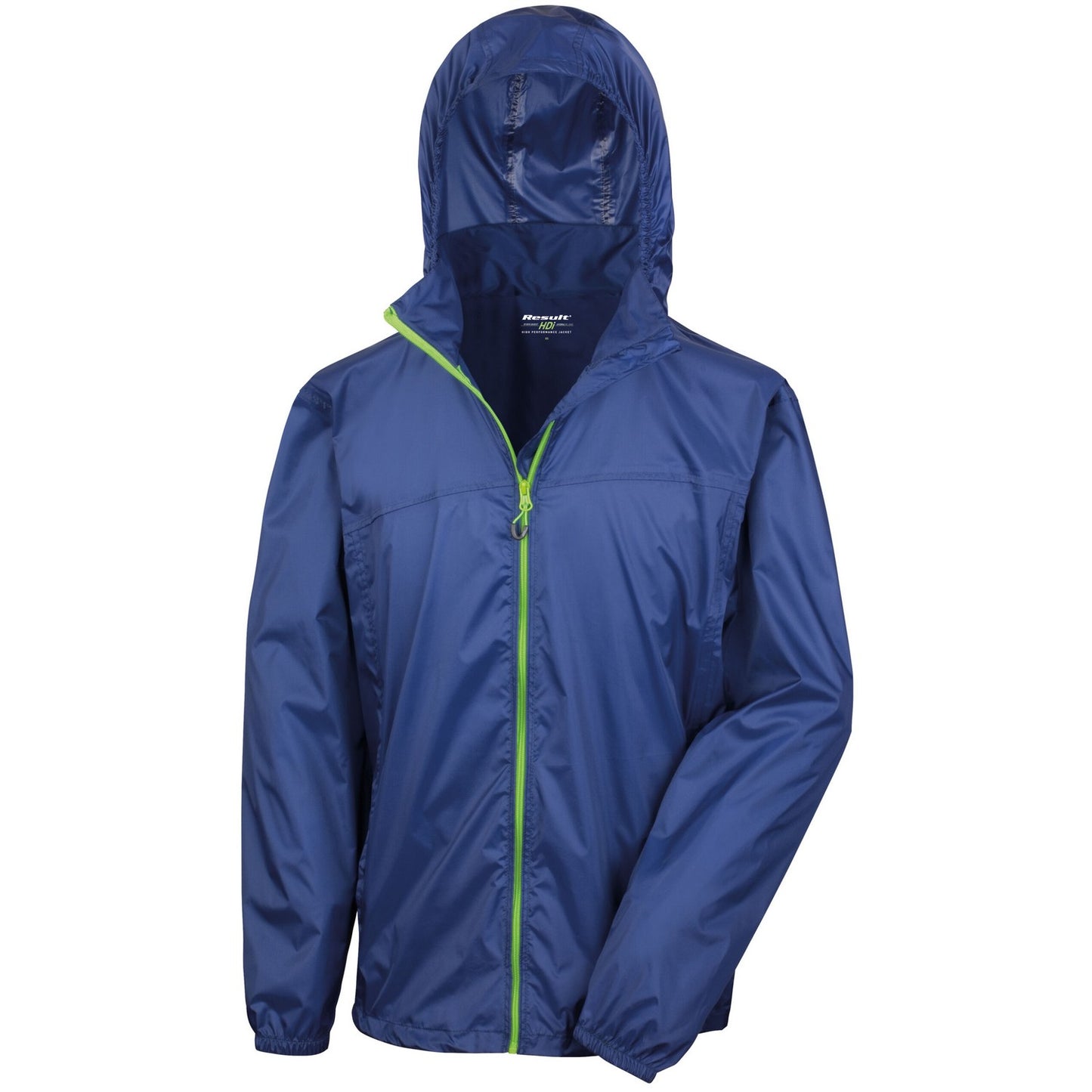 Navy-Lime - Front - Result Urban Unisex Adult Stowable HDI Quest Jacket