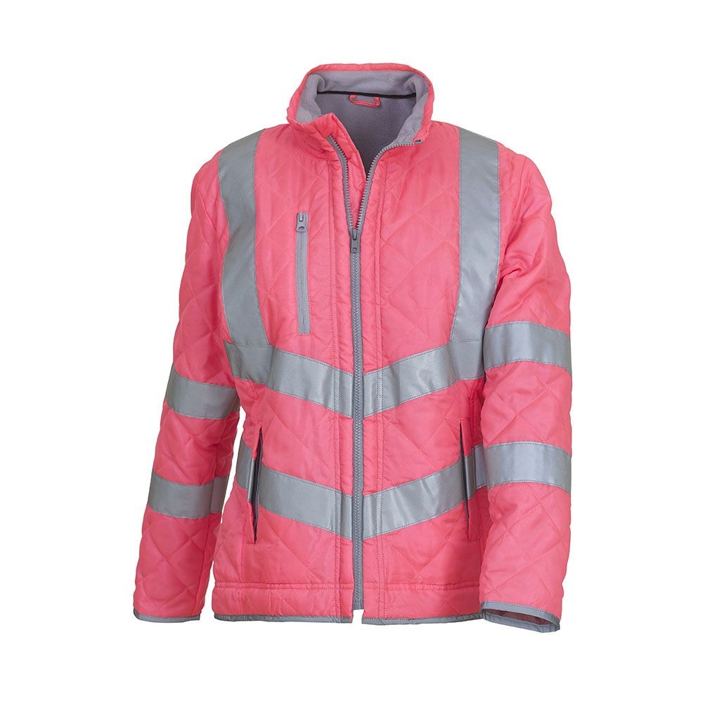 Pink - Front - Yoko Unisex Adult Kensington Hi-Vis Jacket