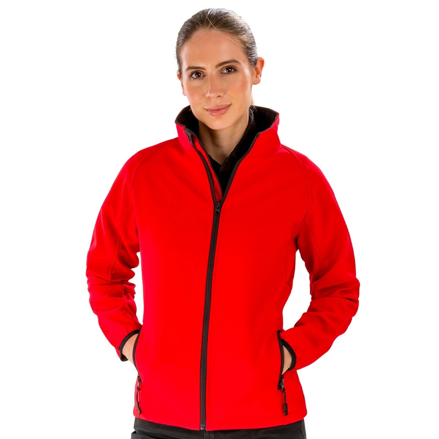 Red-Black - Side - Result Core Womens-Ladies Soft Shell Jacket