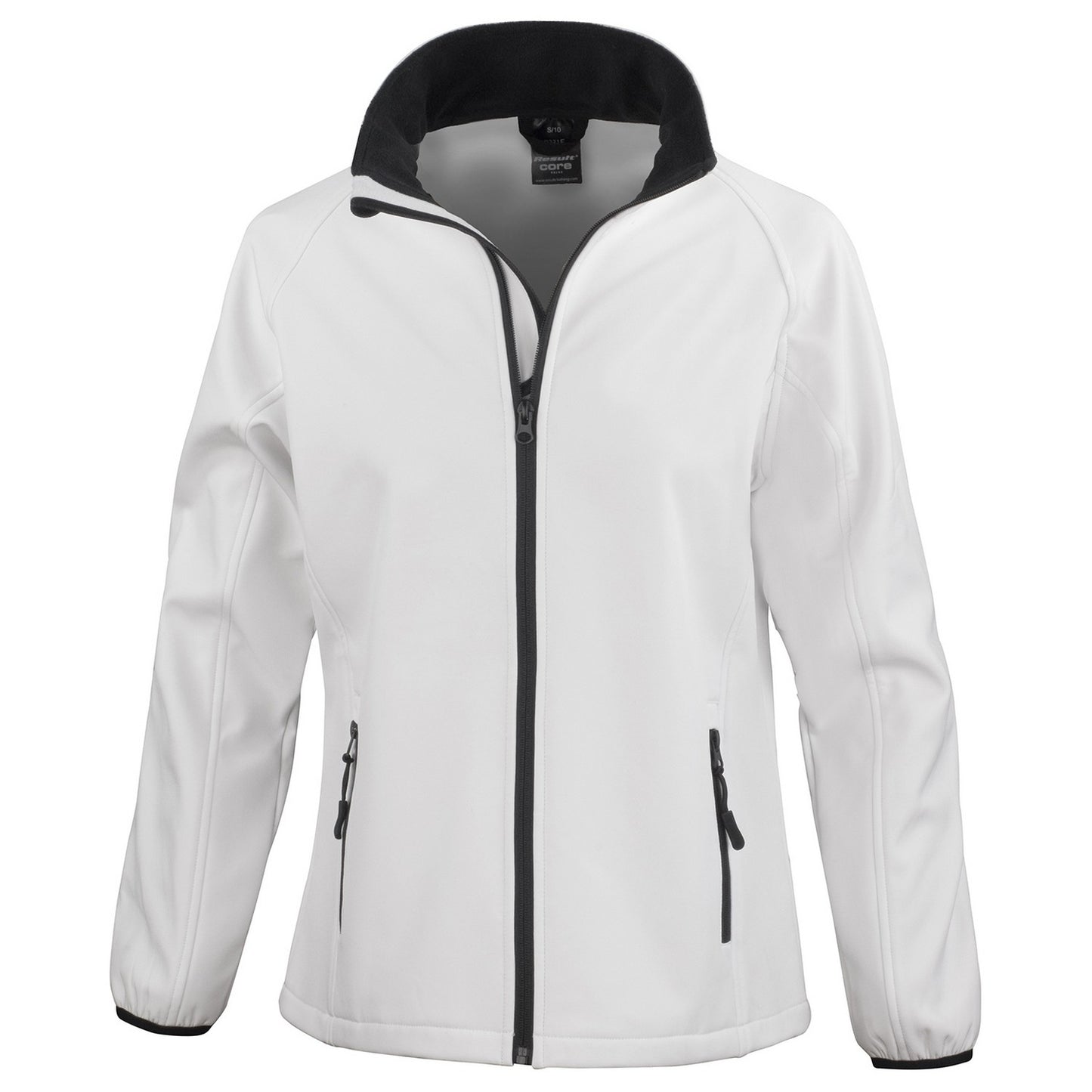 White-Black - Front - Result Core Womens-Ladies Soft Shell Jacket