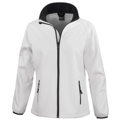White-Black - Front - Result Core Womens-Ladies Soft Shell Jacket