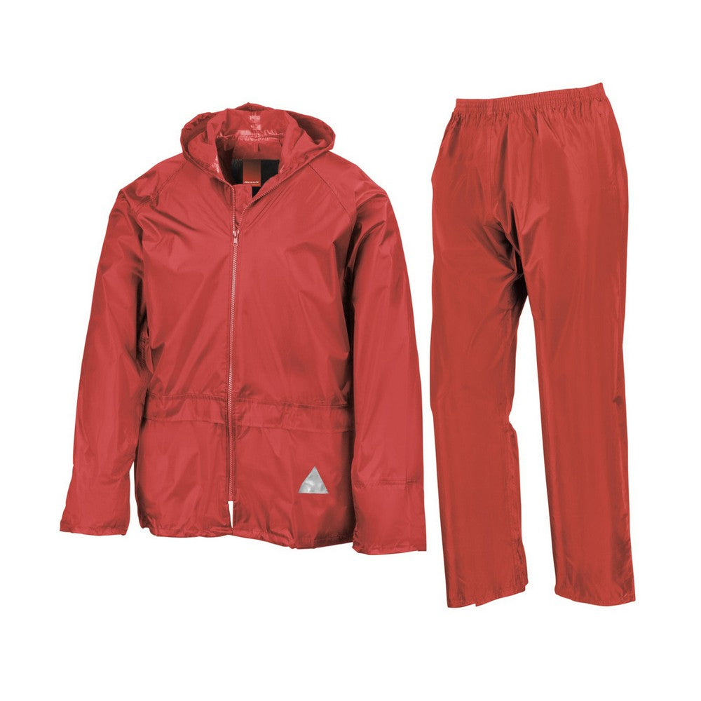 Red - Front - Result Unisex Adult Waterproof Jacket And Trousers Set