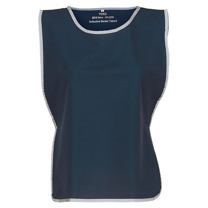 Navy - Front - Yoko Childrens-Kids Hi-Vis Reflective Detail Tabard
