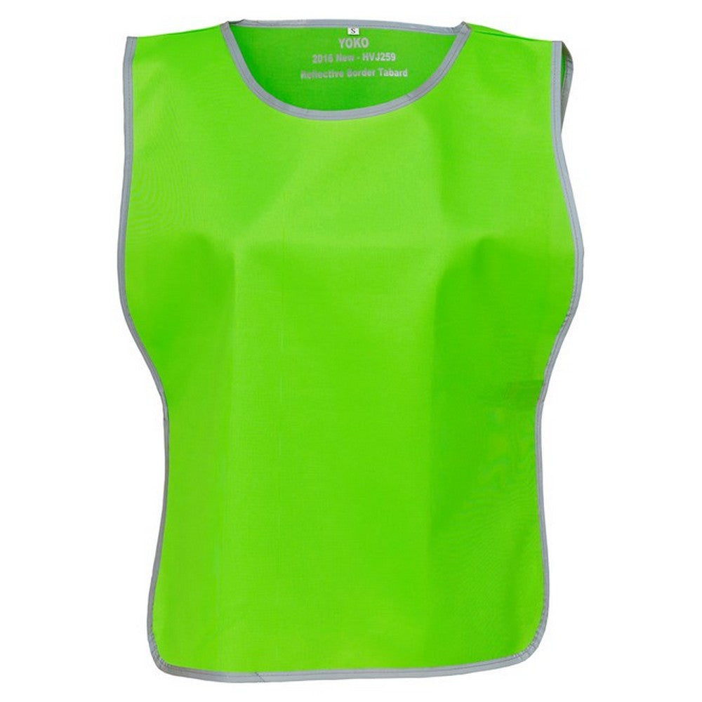 Lime - Front - Yoko Childrens-Kids Hi-Vis Reflective Detail Tabard