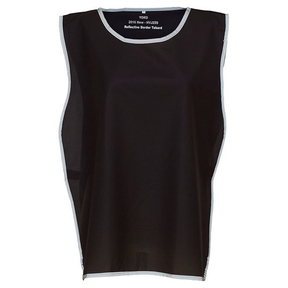 Black - Front - Yoko Childrens-Kids Hi-Vis Reflective Detail Tabard
