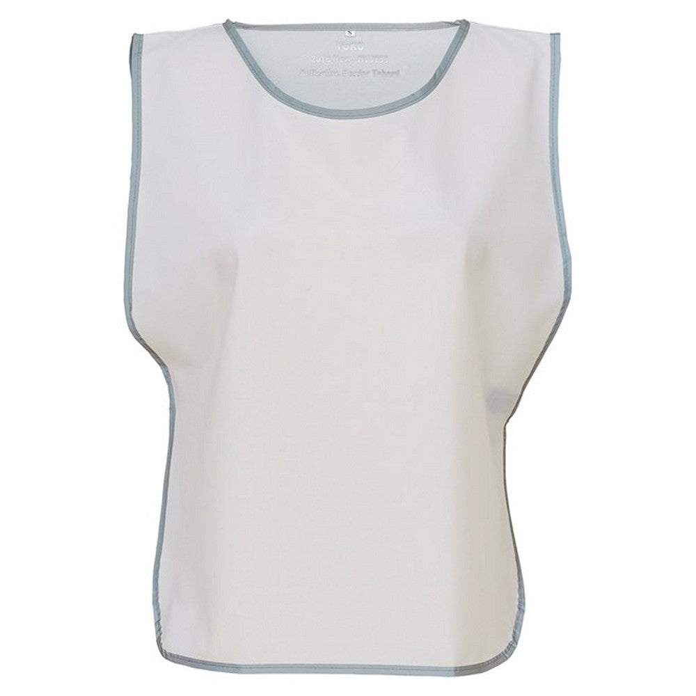 White - Front - Yoko Childrens-Kids Hi-Vis Reflective Detail Tabard