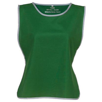 Paramedic Green - Front - Yoko Childrens-Kids Hi-Vis Reflective Detail Tabard