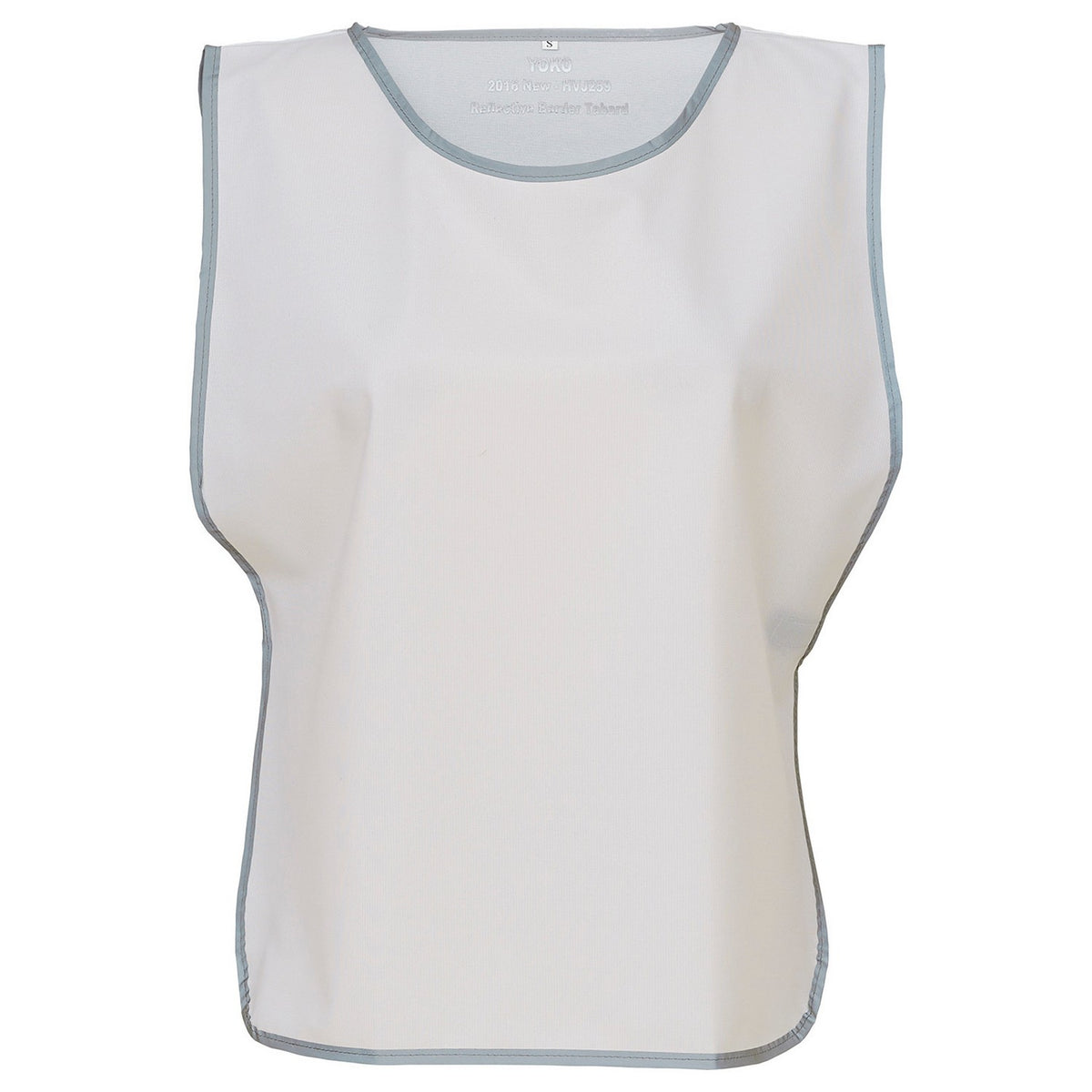 White - Front - Yoko Unisex Adult Hi-Vis Reflective Detail Tabard