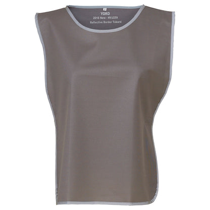 Grey - Front - Yoko Unisex Adult Hi-Vis Reflective Detail Tabard