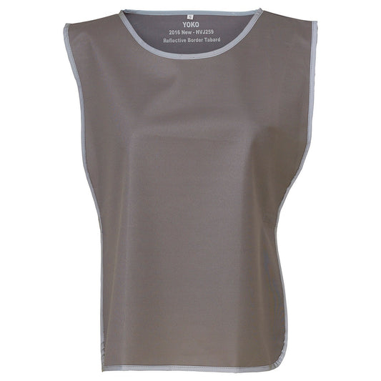 Grey - Front - Yoko Unisex Adult Hi-Vis Reflective Detail Tabard