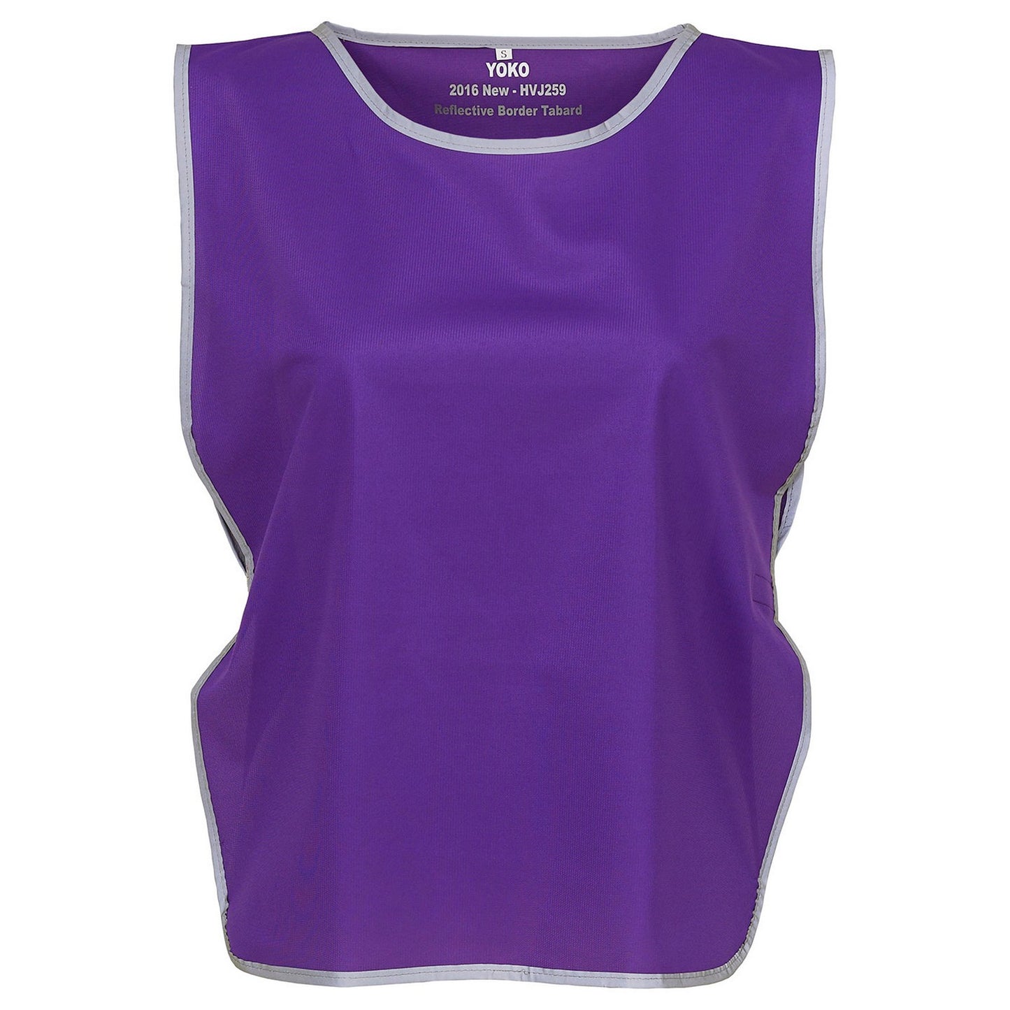 Purple - Front - Yoko Unisex Adult Hi-Vis Reflective Detail Tabard