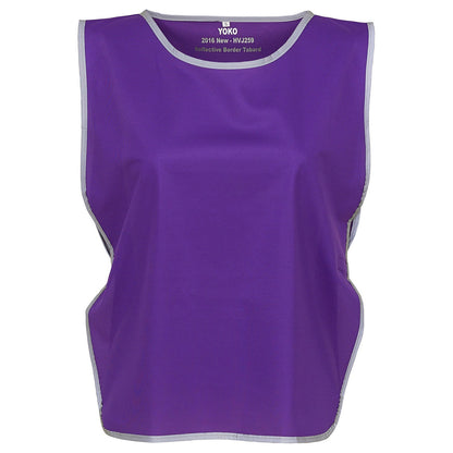Purple - Front - Yoko Unisex Adult Hi-Vis Reflective Detail Tabard
