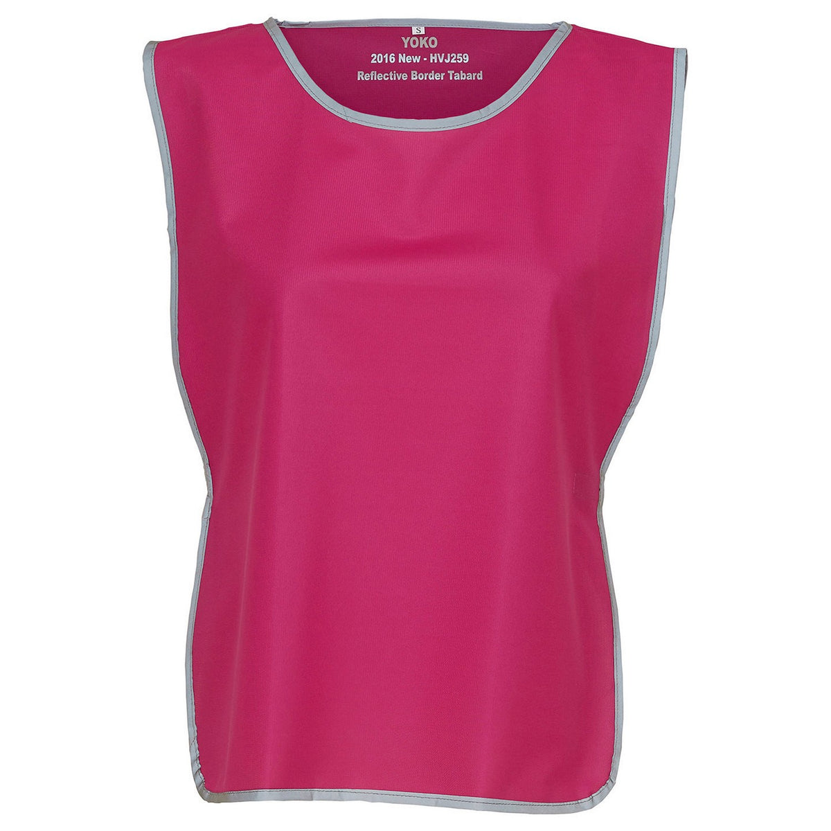 Raspberry - Front - Yoko Unisex Adult Hi-Vis Reflective Detail Tabard