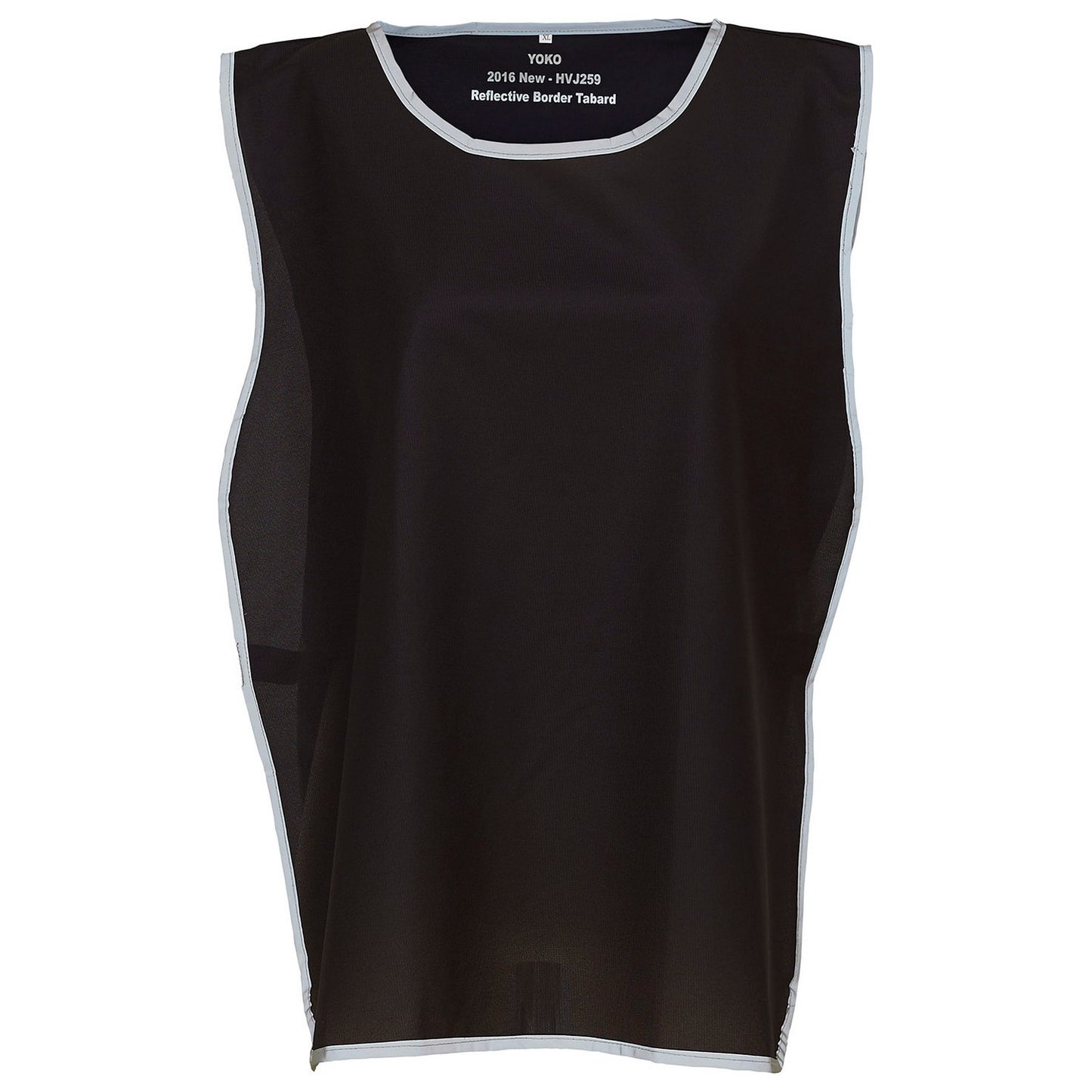 Black - Front - Yoko Unisex Adult Hi-Vis Reflective Detail Tabard