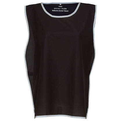 Black - Front - Yoko Unisex Adult Hi-Vis Reflective Detail Tabard