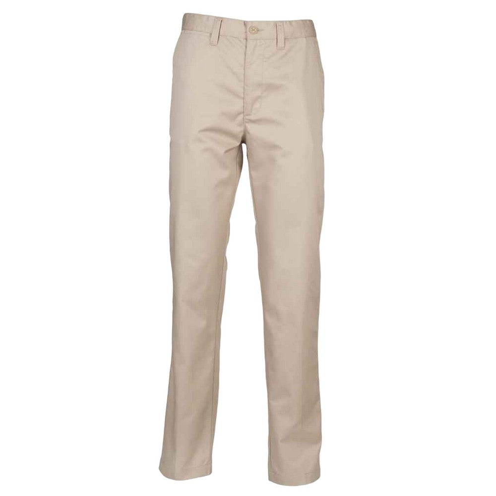 Stone - Front - Henbury Mens Flat Fronted Trousers