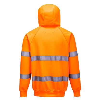 Orange - Back - Portwest Unisex Adult Hi-Vis Safety Hoodie
