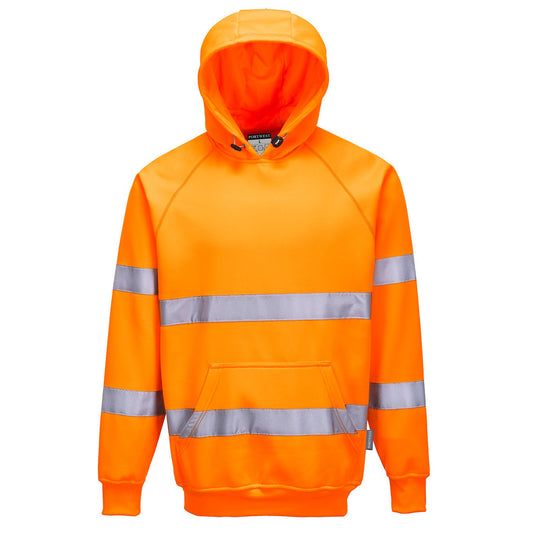 Orange - Front - Portwest Unisex Adult Hi-Vis Safety Hoodie