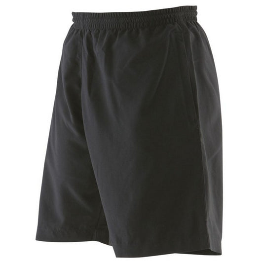 Black - Front - Finden & Hales Mens Microfibre Shorts