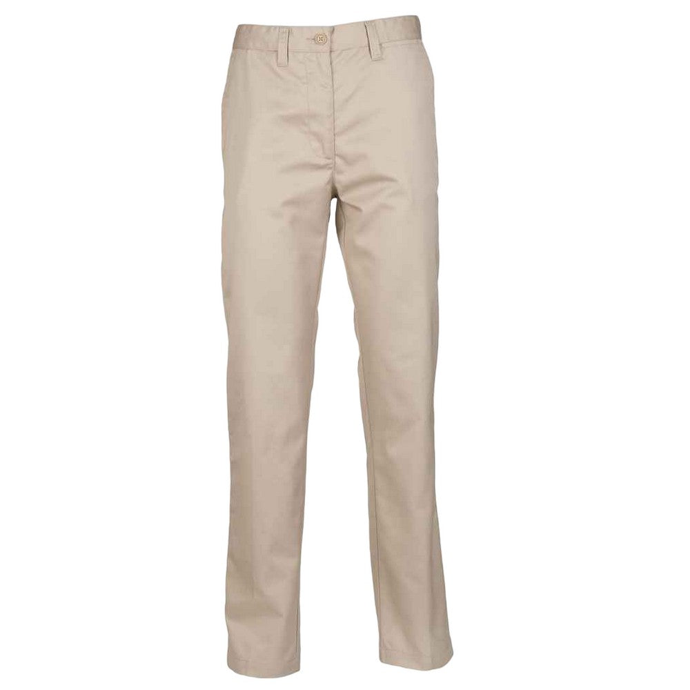 Stone - Front - Henbury Womens-Ladies Flat Fronted Trousers