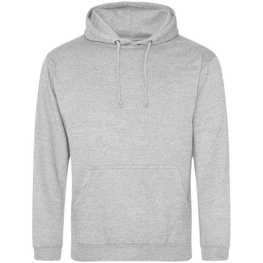 Heather Grey - Front - Awdis Unisex Adult Heather Drawstring Hoodie