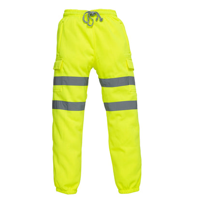 Yellow - Front - Yoko Unisex Adult Hi-Vis Jogging Bottoms