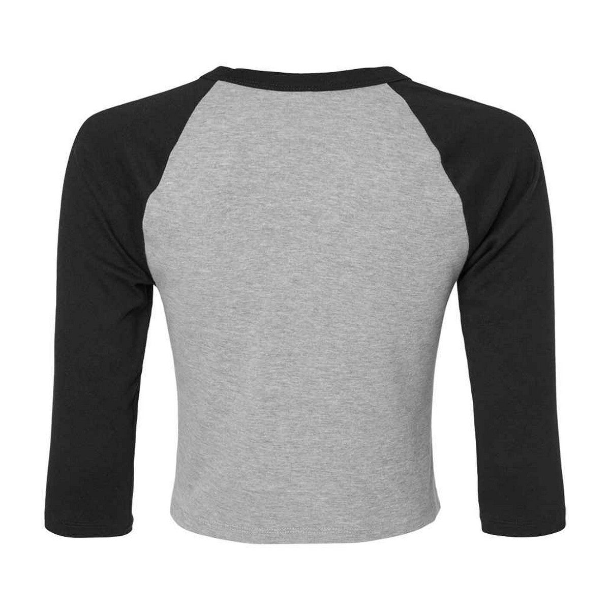 Athletic Heather Grey-Black - Back - Bella + Canvas Womens-Ladies Heather Raglan T-Shirt
