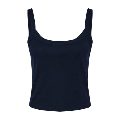 Solid Navy - Front - Bella + Canvas Womens-Ladies Spaghetti Strap Tank Top