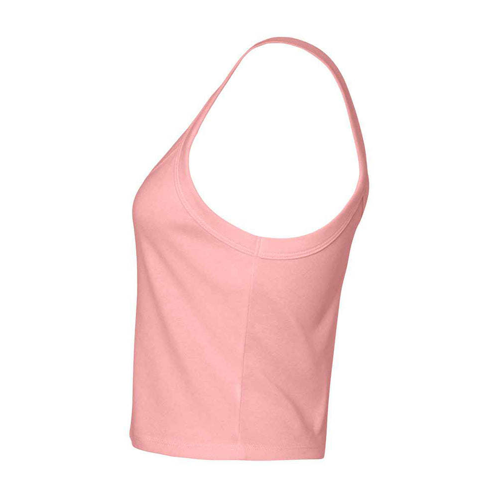 Solid Pink - Side - Bella + Canvas Womens-Ladies Spaghetti Strap Tank Top