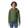 Military Green - Front - Gildan Childrens-Kids Softstyle Plain Midweight Hoodie