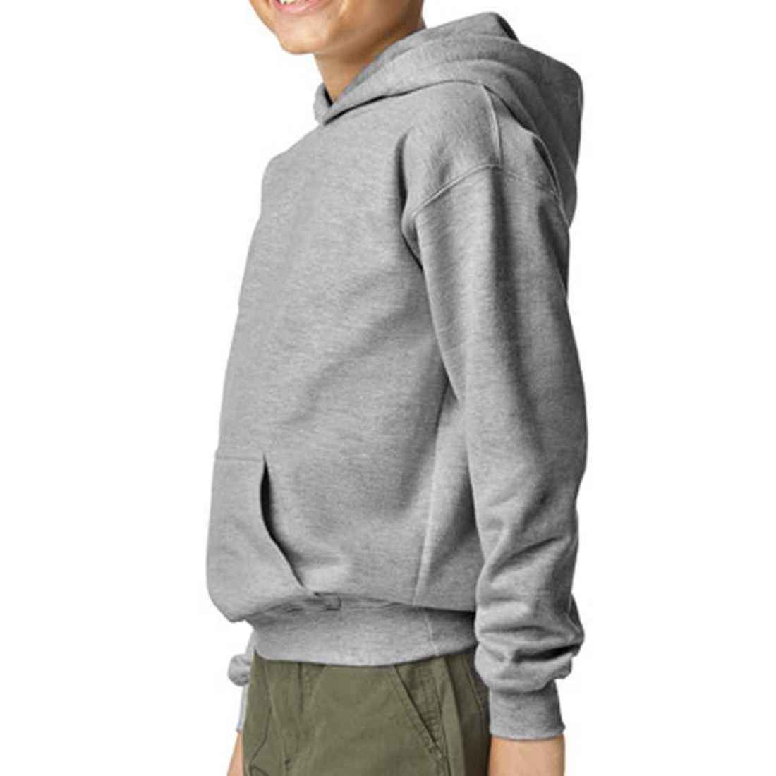Sports Grey - Side - Gildan Childrens-Kids Softstyle Midweight Hoodie