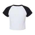 White-Black - Back - Bella + Canvas Womens-Ladies Raglan Crop T-Shirt