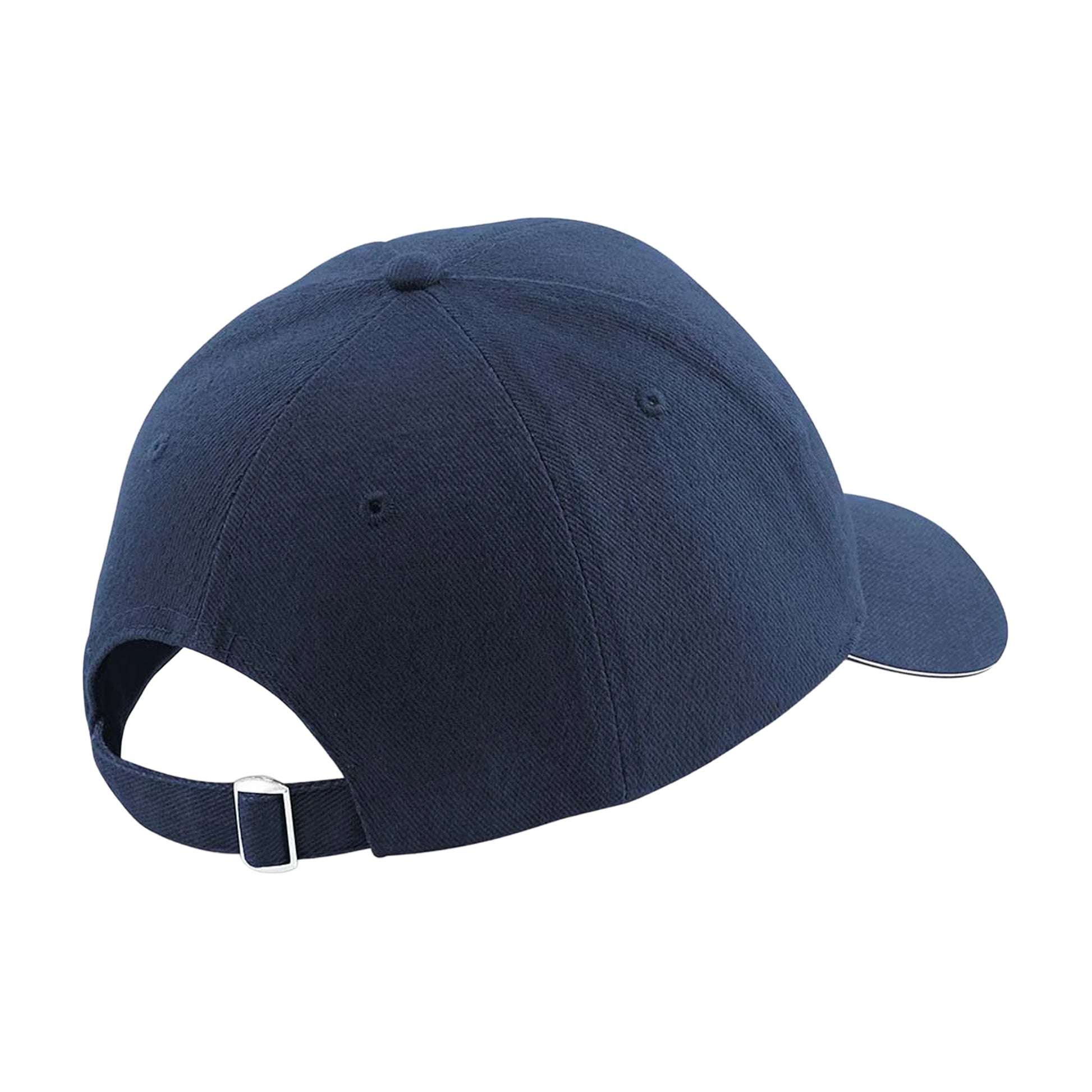 French Navy-Stone - Back - Beechfield Unisex Adult Pro-Style Heavy Brushed Cotton Baseball Cap
