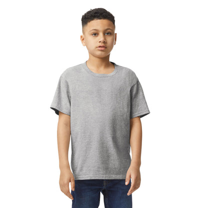 Sporty Grey - Front - Gildan Childrens-Kids Plain Cotton Lightweight T-Shirt