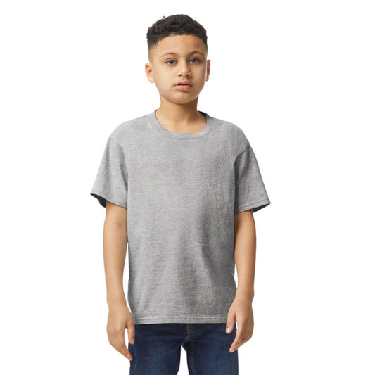 Sporty Grey - Front - Gildan Childrens-Kids Plain Cotton Lightweight T-Shirt