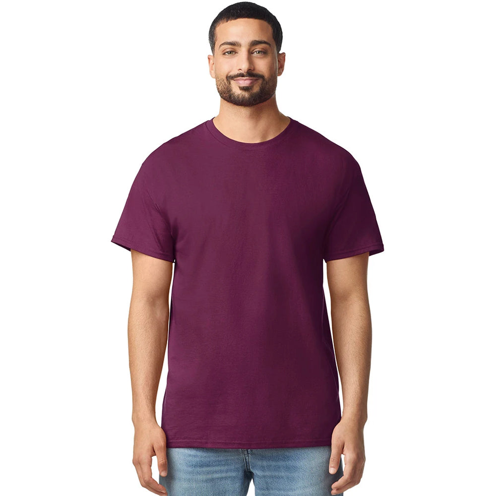 Maroon - Side - Gildan Mens Cotton Lightweight T-Shirt