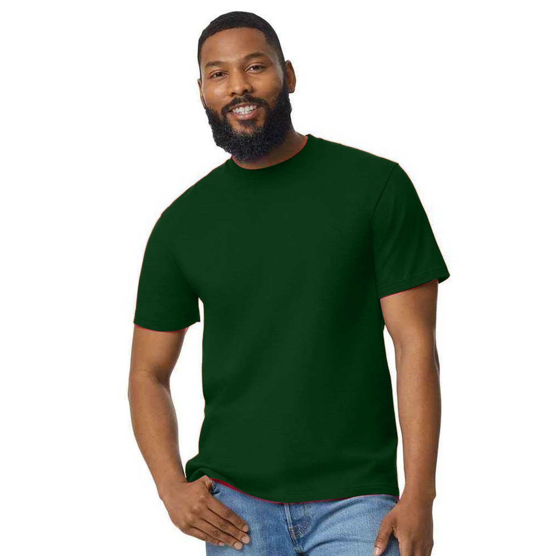 Forest Green - Side - Gildan Mens Cotton Lightweight T-Shirt
